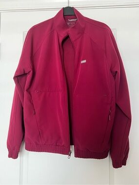 Figs Deep Cranberry Cobaki Scrub Jacket